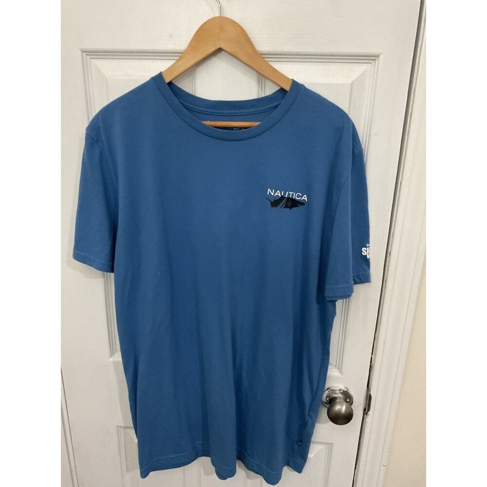 Nautica Blue Graphic T-Shirt with Shark Design